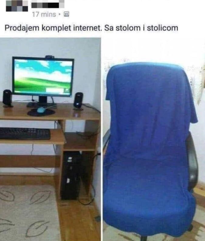 Hit oglas s Fejsa: Ovaj gospodin je prodaju računala i stolice podigao na jednu sasvim novu razinu