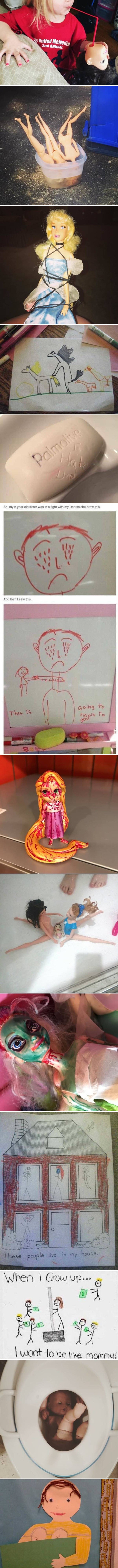 Mala djeca ponekad mogu biti itekako čudna i jeziva, pogledajte što su slikali njihovi roditelji