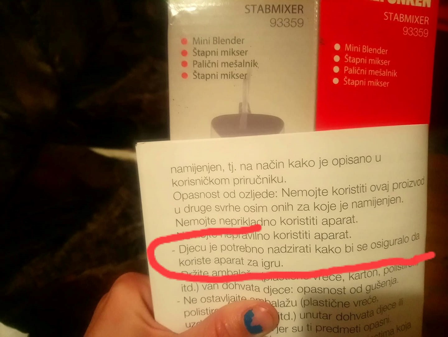 Kupili su štapni mikser pa uz njega dobili najgore upute ikad, pogledajte što je pisalo