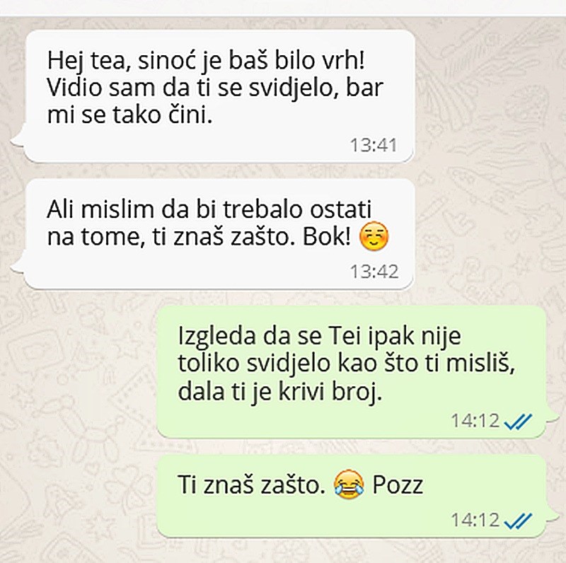 Sav ponosan se javio djevojci nakon sinoćnjeg druženja, a onda je dobio odgovor koji nije očekivao