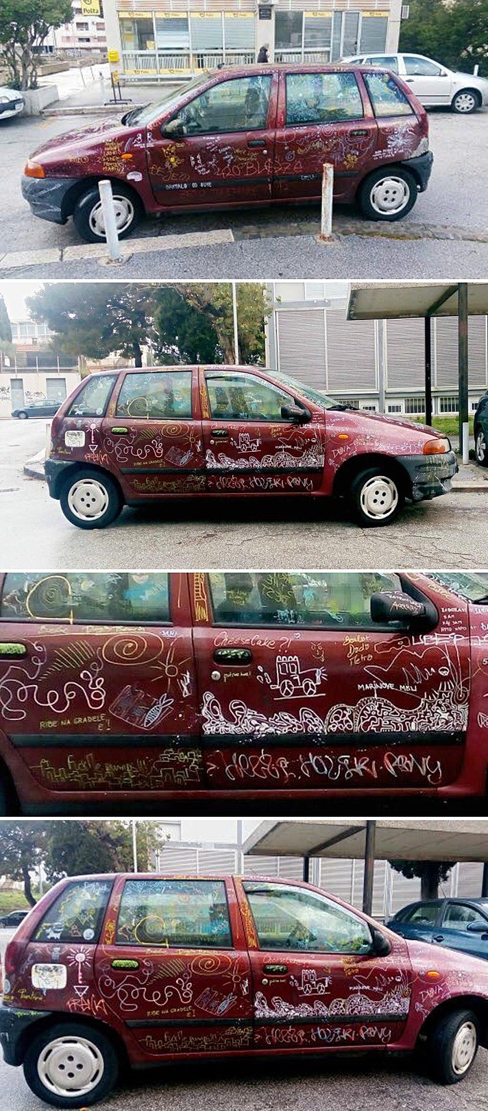 Djeca išarala parkirani automobil, vozač je imao što vidjeti kad se vratio