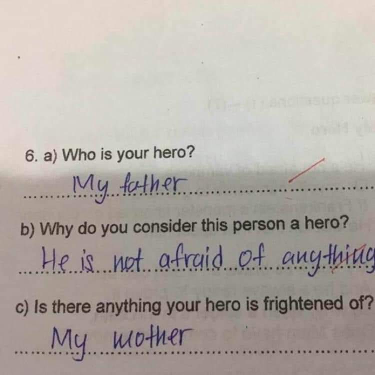 Učenik je dobio zadatak napisati tko je njegov heroj, no otkrio je i čega se taj heroj boji