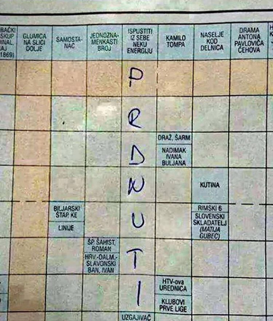 Ono kad rješavaš križaljku i smisliš rješenje koje se savršeno uklapa u pitanje