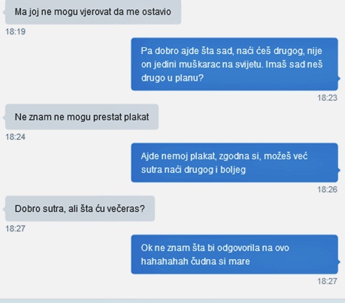 Prijateljica joj se javila nakon iznenadnog prekida s dečkom, začudila se kad joj je otkrila što je muči