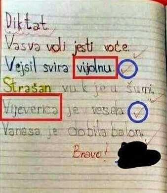 Dijete u diktatu napravilo više pogrešaka, učiteljica sve označila kao točno i pohvalila učenika?!