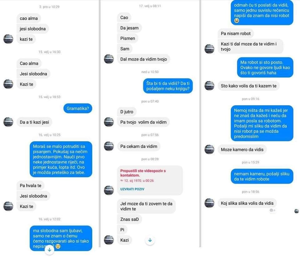 Nakon što joj se ovaj lik javio na Facebooku, nije znala piše li robotu ili pravoj osobi