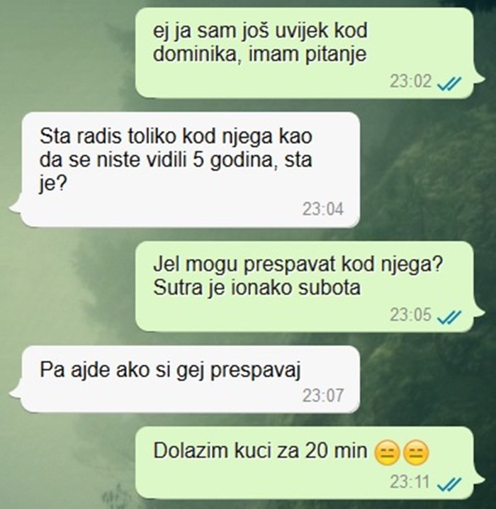 Sin je pitao može li prespavati kod prijatelja, nakon tatinog odgovora se odmah odlučio vratitit kući