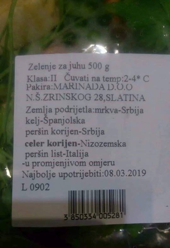 Kažu da će podrijetlo mesa početi bolje označavati. A što ćemo s ovim zelenjem?