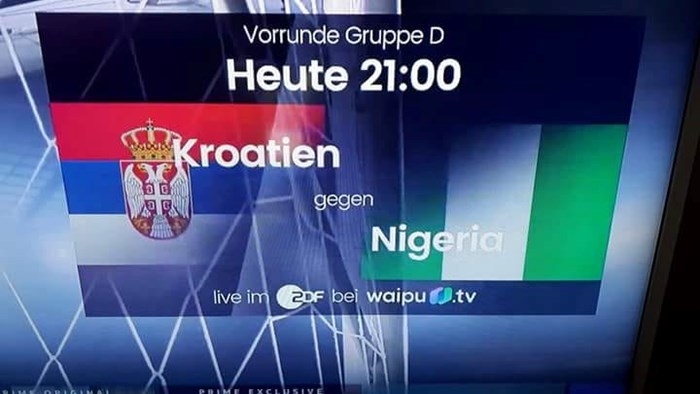 Njemačka televizija opet je pomiješala zastave, pogledajte kako su najavili utakmicu Hrvatske i Nigerije