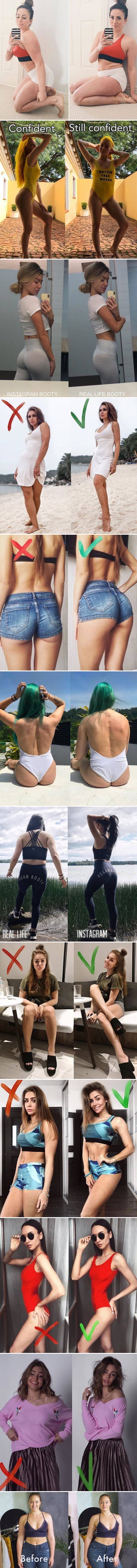 12 usporedbi slika koje pokazuju što morate učiniti kako biste na Instagramu izgledale savršeno