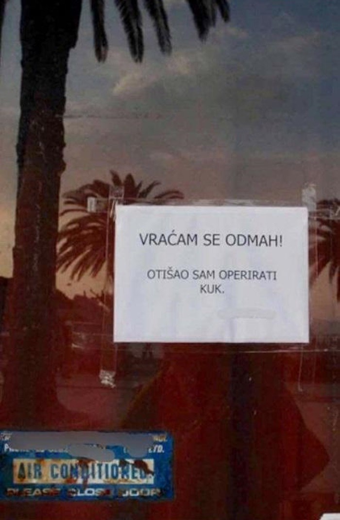 Goste je dočekala urnebesna obavijest na vratima, vlasnik je napisao kamo je otišao