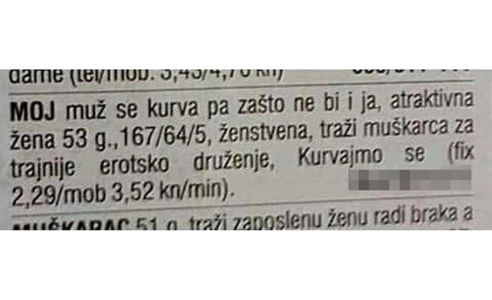Žena se odlučila na bizaran način osvetiti nevjernom mužu, u novinama se pojavio šokantan oglas