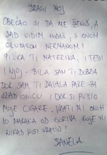 Sva razočarana ostavila je poruku dečku koji ju je ostavio te tražila da joj nešto vrati