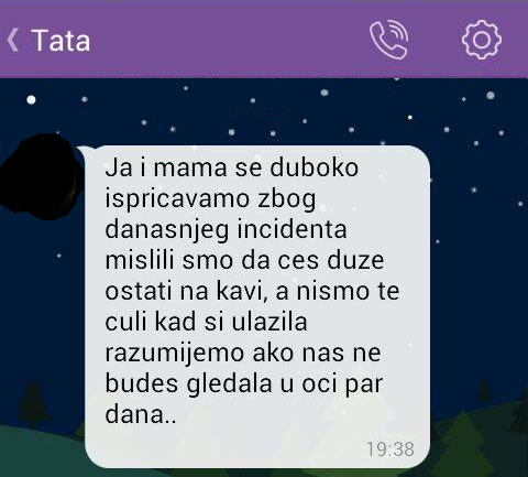 Mama i tata umrli od srama nakon neugodnog iskustva pa kćeri iz druge sobe slali poruke