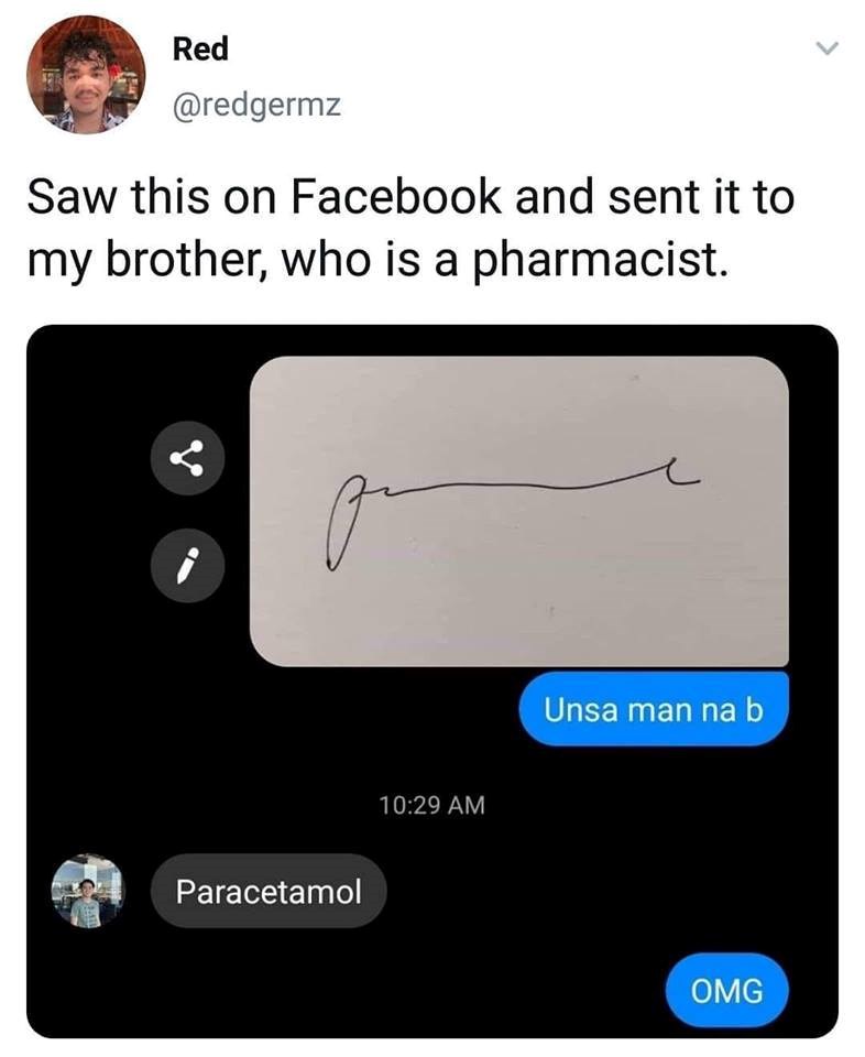 Lik je ostao zadivljen sposobnostima brata ljekarnika, možete li vi pročitati što ovdje piše?