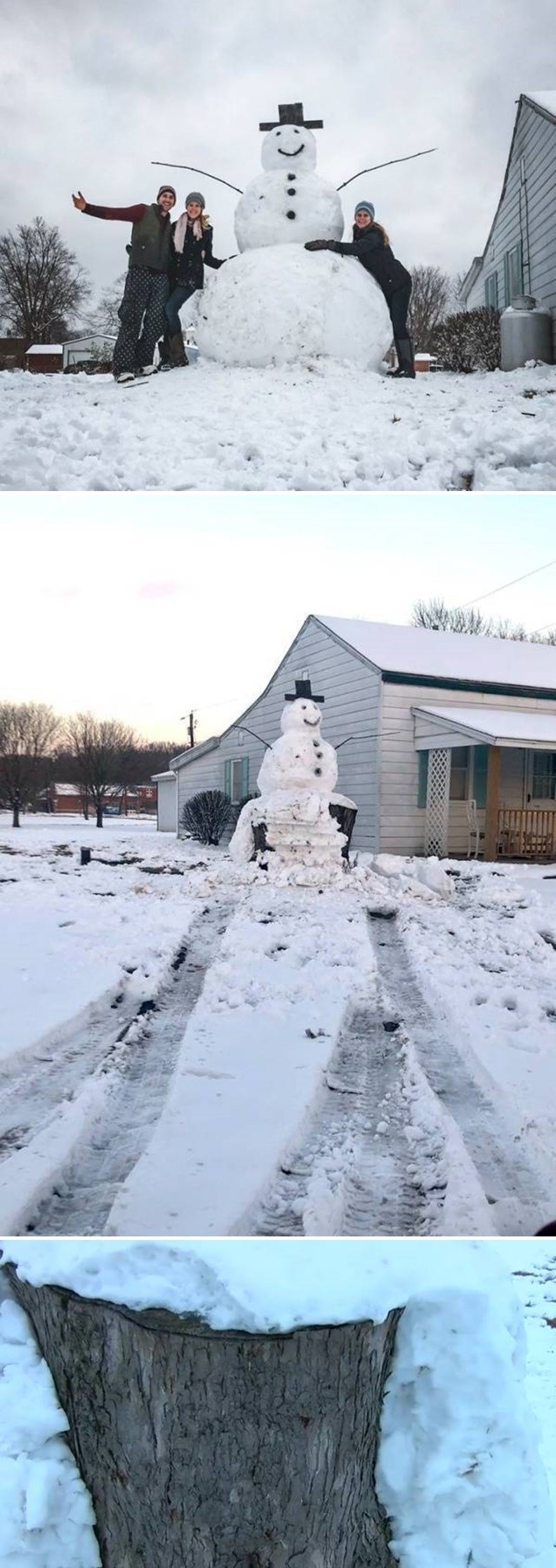 Vozač je autom htio srušiti velikog snjegovića, no jednu stvar je potpuno zanemario i osramotio se pred svima