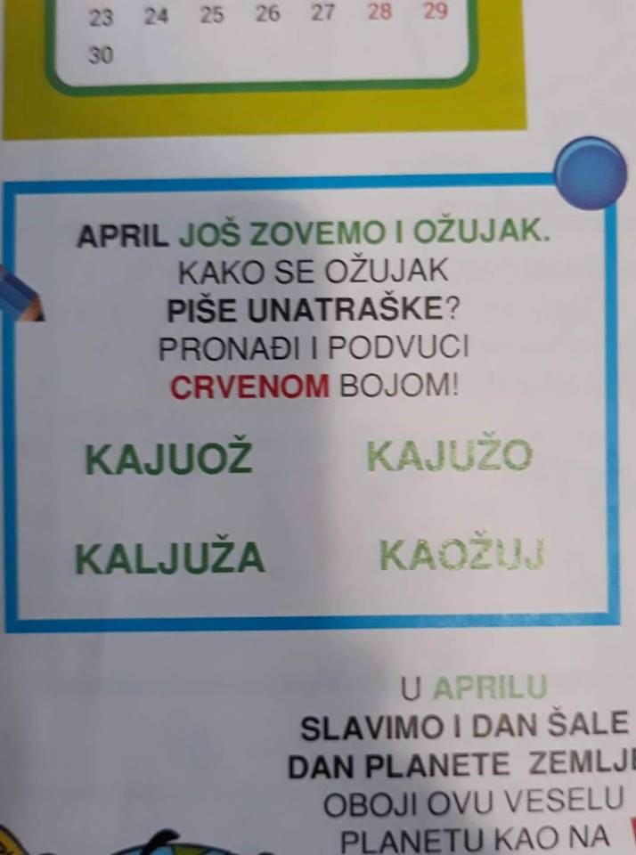 Kako da znaju kad ni učitelji nemaju pojma? Pogledajte kako djecu uče nazive mjeseci u godini