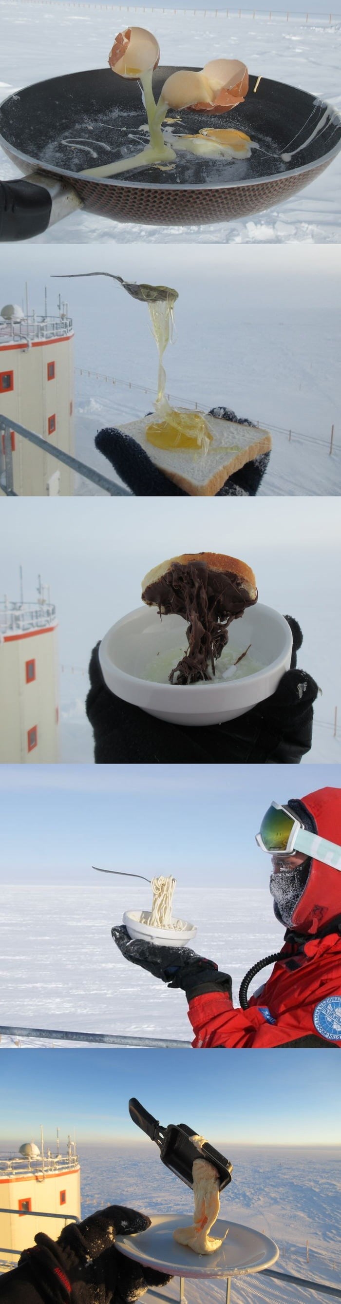 Ovako izgleda kada znanstvenici s Antarktike POKUŠAJU vani jesti na brutalno ledenim hladnoćama