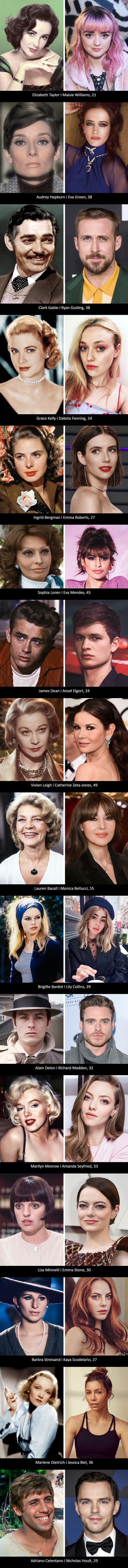 Iznenadit ćete se kad vidite kako su stari glumci izgledali u usporedbi s današnjim glumcima jednakih godina