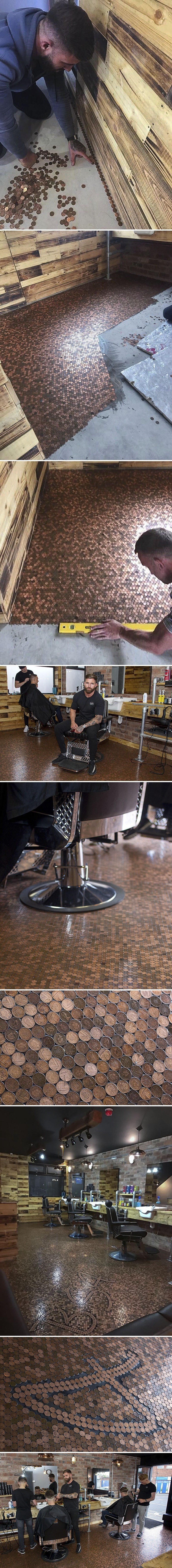 Vlasnik frizerskog salona nije htio platiti 1000 funti za novi pod pa je napravio nešto vlastitim rukama