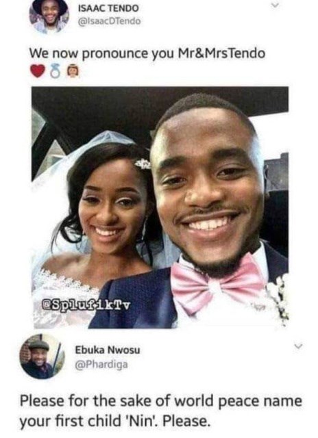 Mladić javio prijateljima na društvenoj mreži da se konačno oženio, prijatelj mu je predložio ime za dijete