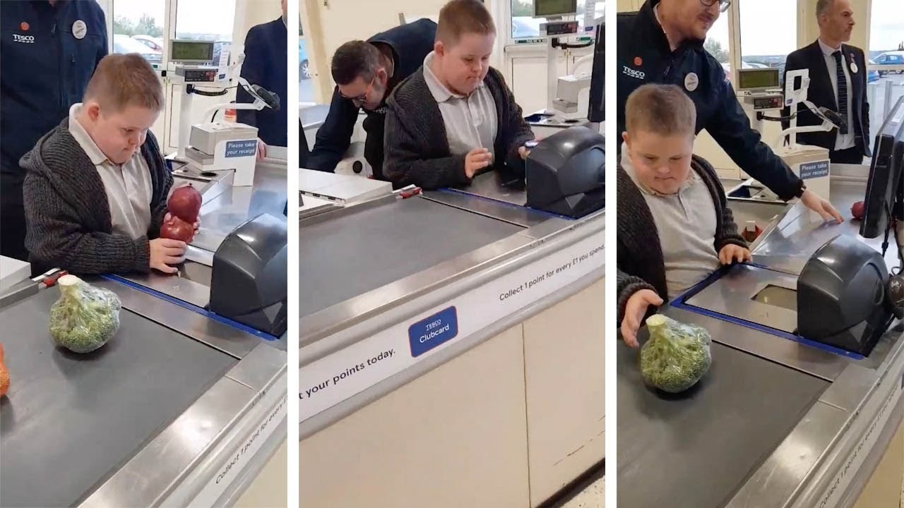 Blagajnici su dječaku s Downovim sindromom dopustili da isproba nešto što mu je oduvijek zanimljivo