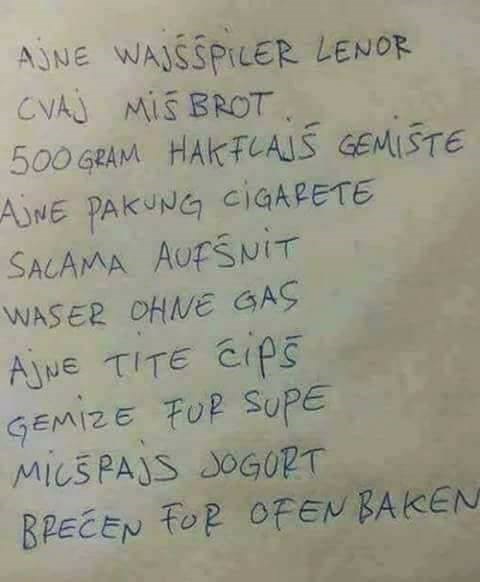 Ono kad gastarbajter ide u kupovinu: Shopping lista i urnebesno miješanje hrvatskog i njemačkog