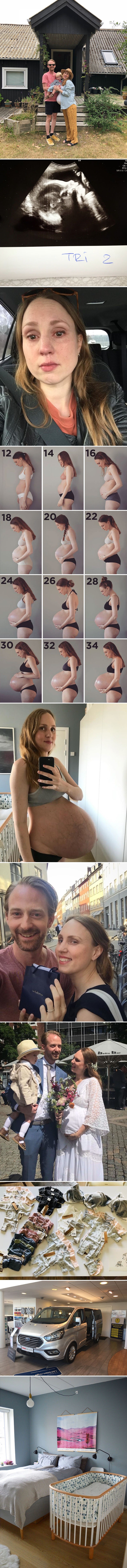 Žena koja nosi trojke slikala je svoj ogromni trbuh, čudi se što uopće može stajati uspravno