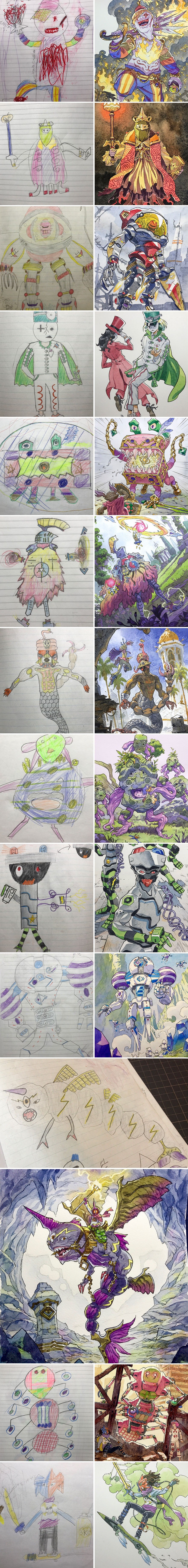 Ovaj tata pretvara crteže svoga sina u genijalne anime likove