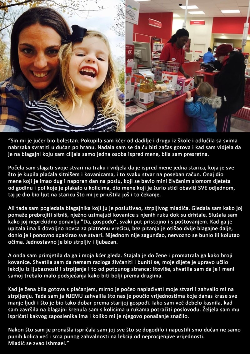 Majka je gubila živce jer je jedna starica zadržavala red na blagajni, a onda je vidjela što joj kćer radi