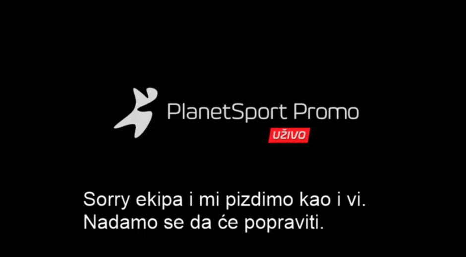 Tijekom utakmice je prekinut TV prijenos, a onda je gledatelje dočekala neočekivana poruka