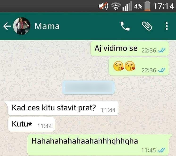 Mama je u poruci fulala samo jednu slovo, bilo je to dovoljno da sin pukne od smijeha