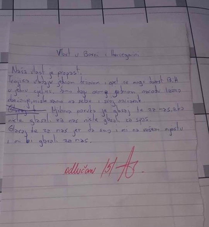 I profesorici je dosta svega: Učenik iz BiH napisao je sastav o političarima zbog kojeg je dobio čistu peticu