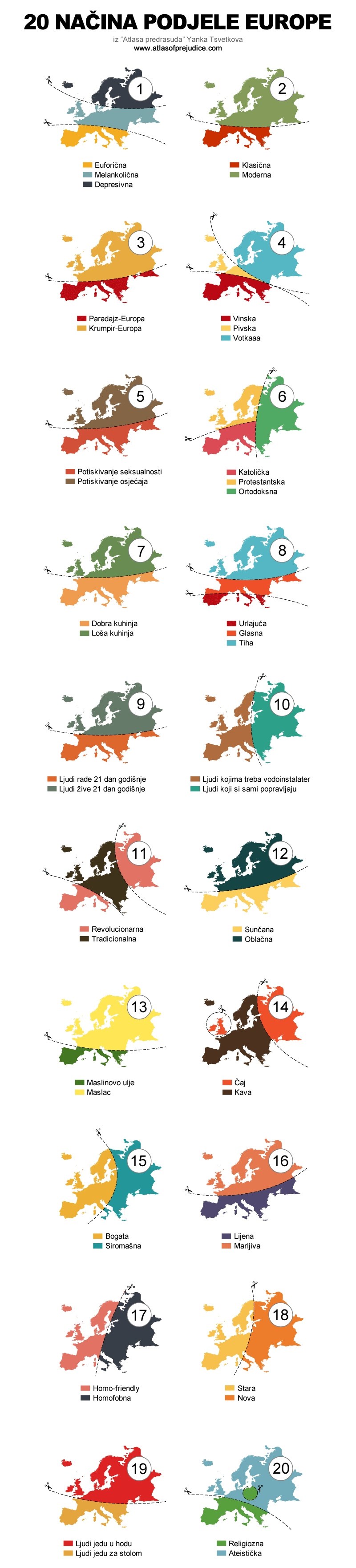 20 zanimljivih načina za podjelu Europe pomoću najobičnijih predrasuda