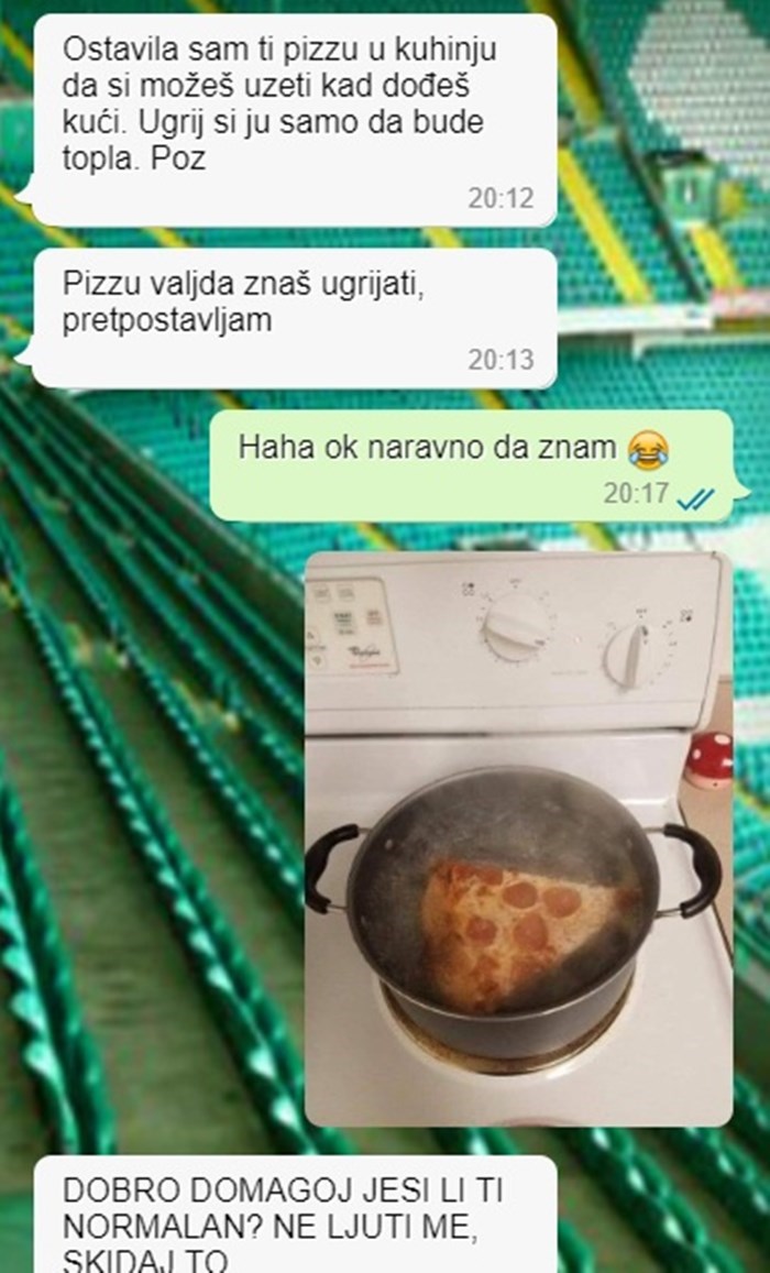 Mama mu je ostavila pizzu u kuhinji, on joj poslao sliku koja ju je skroz naživcirala