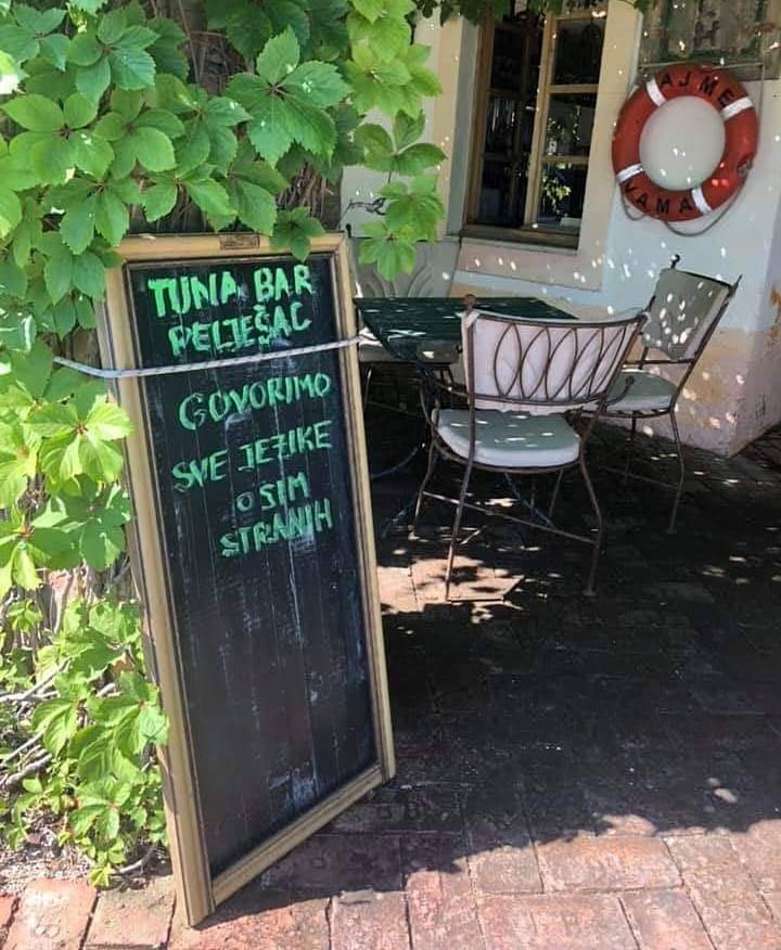 Tuna bar s Pelješca dokazao je da je humor najbolja reklama: "Govorimo sve jezike osim..."