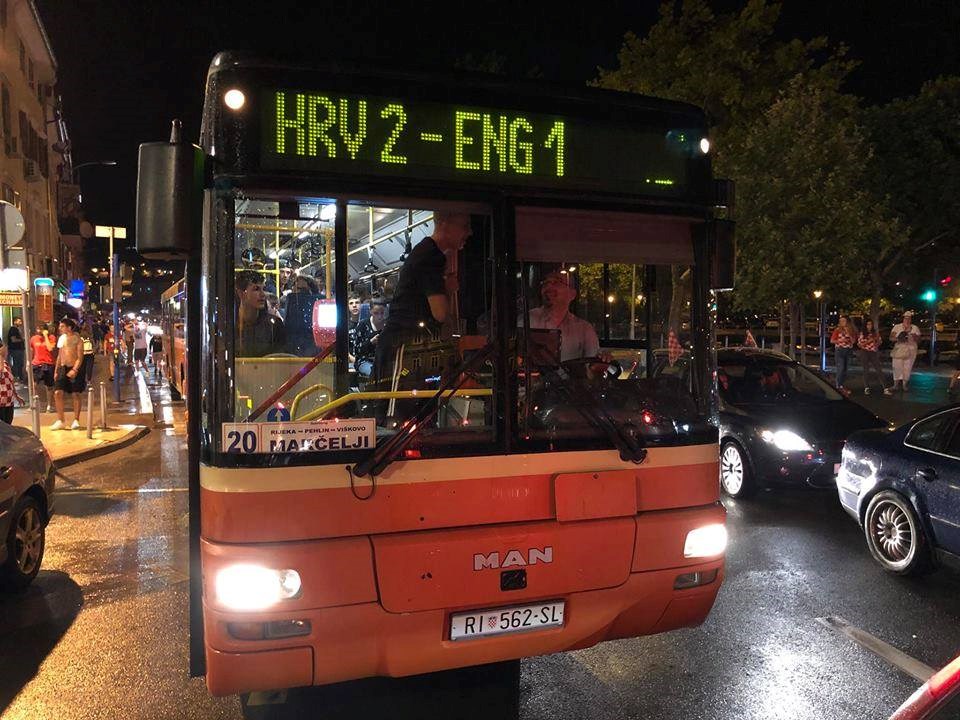 Riječki autobusi su javljali rezultat onima koji nisu mogli pogledati utakmicu hrvatske reprezentacije