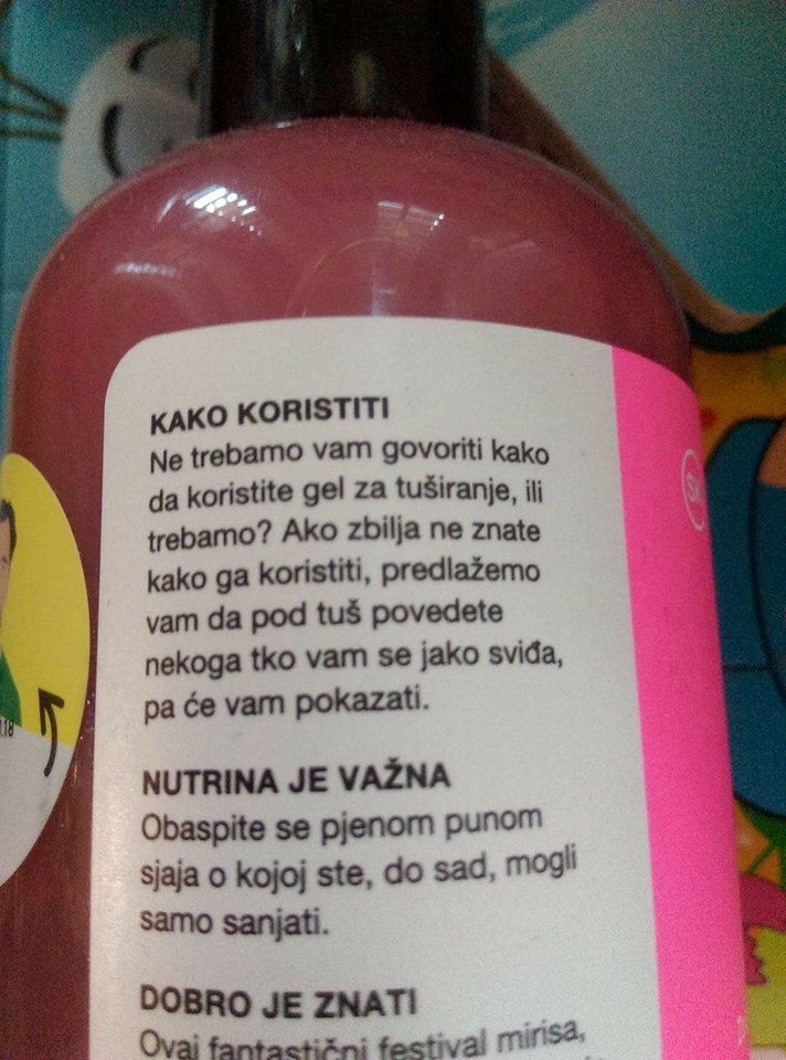 Proizvođač gela za tuširanje nasmijao je kupce zanimljivim "uputama za korištenje"