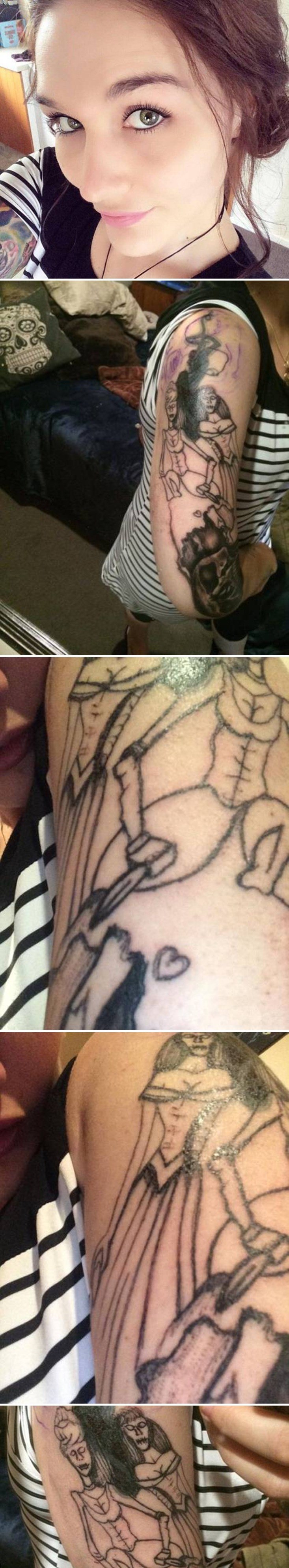 Djevojka htjela tetovažu Pepeljuge i Snjeguljice, tattoo majstor joj totalno izmasakrirao nadlakticu