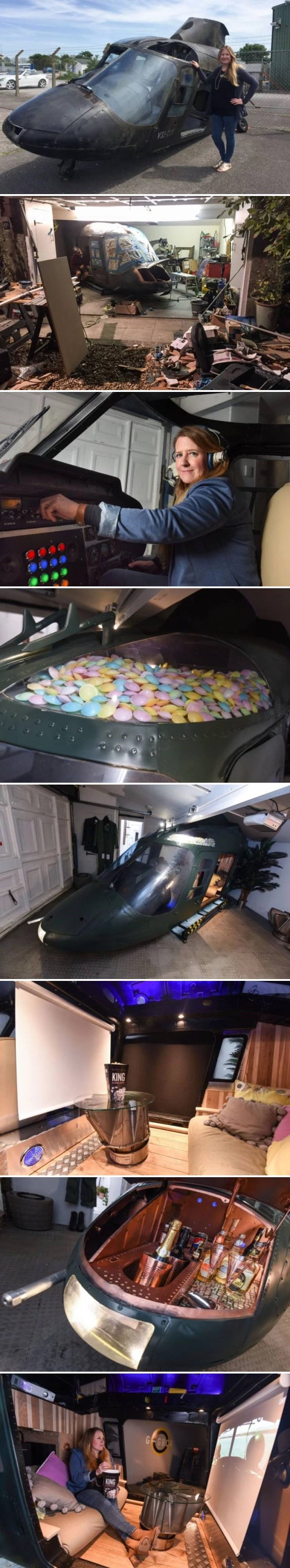 Žena je nabavila stari helikopter pa u njemu napravila nešto što bi se mnogima svidjelo