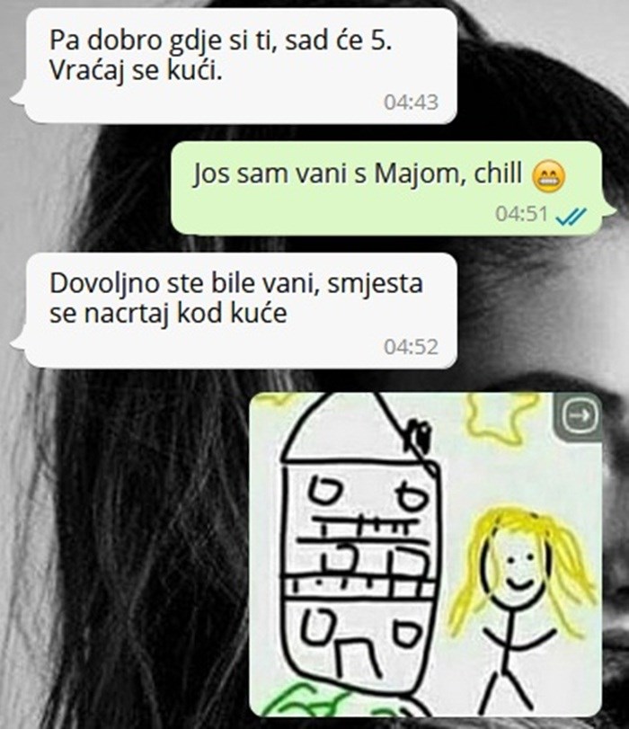 TINEJDŽERICA IZVAN KONTROLE Mama joj je naredila da se vrati kući, a ona joj poslala ovu sliku!