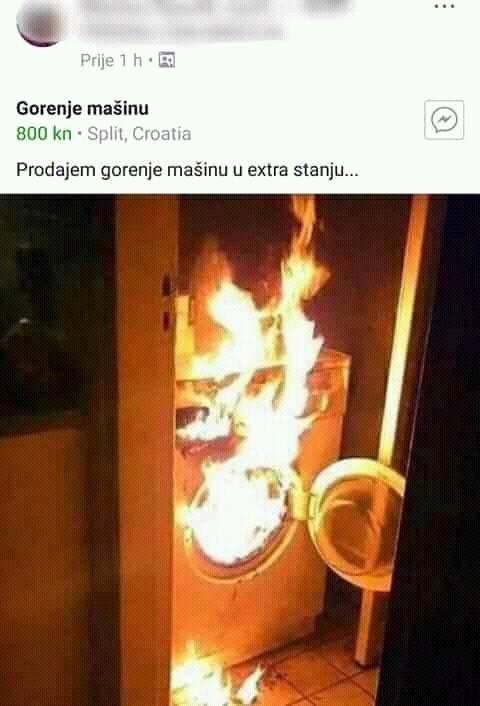 Dalmatinac na Facebooku prodaje perilicu rublja, opis i slika otkrivaju koje je marke