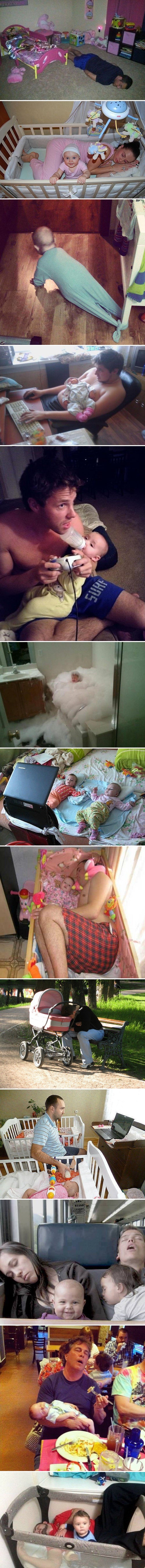 Smiješne fotografije roditelja kojima djeca očito stvaraju velike probleme