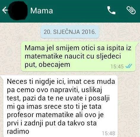 NOVI NAČIN PREPISIVANJA Sin htio pobjeći s testa iz matematike, mama ga šokirala odgovorom
