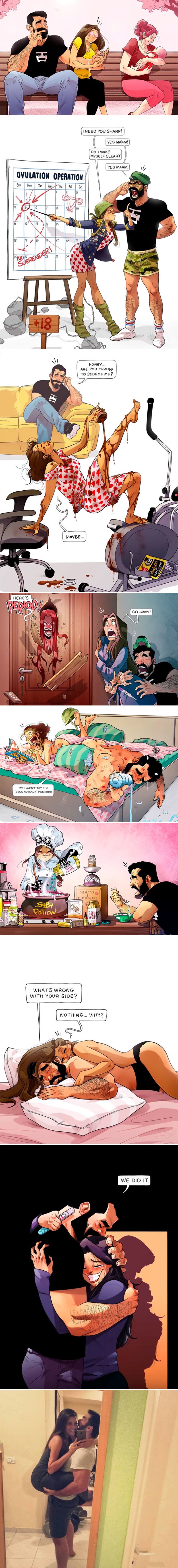 Budući tata je simpatičnim stripovima pokazao kako su on i žena konačno uspjeli napraviti dijete