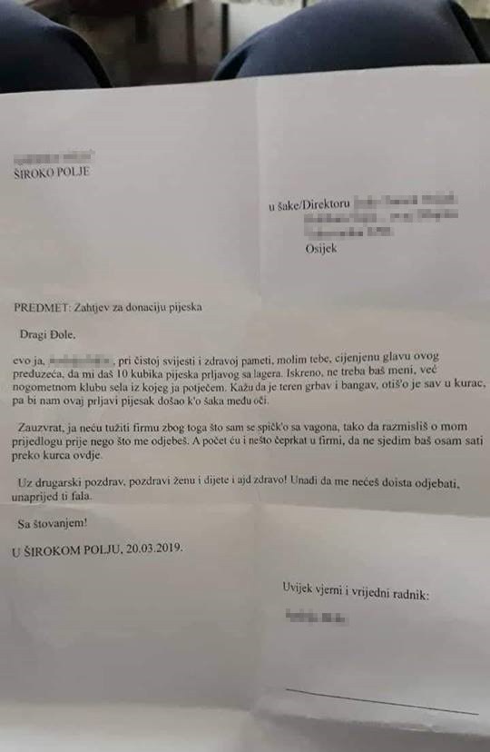 Šef je od radnika dobio najčudnije pismo ikad: Spominje tužbe, želi 10 kubika pijeska, a evo i zašto