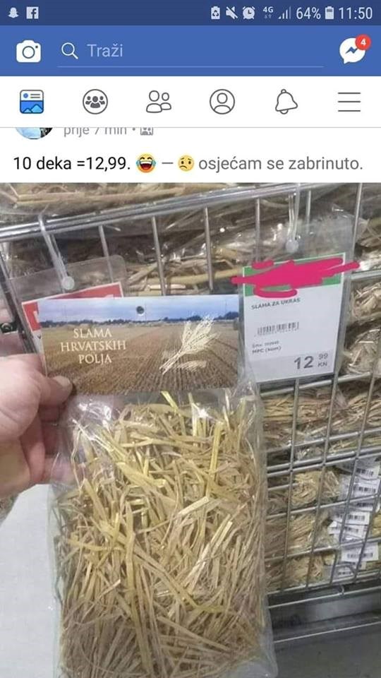 Supermarket je smislio novi način zarade: Ukrasna "slama hrvatskih polja" nije nimalo jeftina
