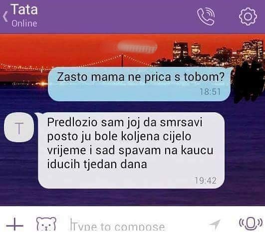 Žena je kukala zbog bolova, muž joj je dao prijedlog pa završio na kauču