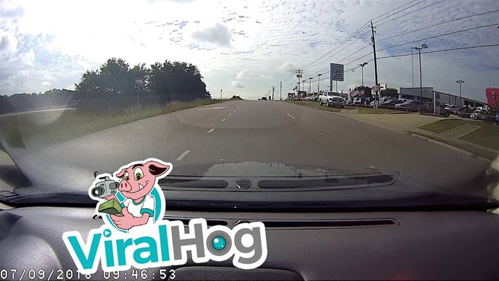 VIDEO Vozač je snimio što se dogodi kada cestovni radnik misli da je brži od jurećeg automobila