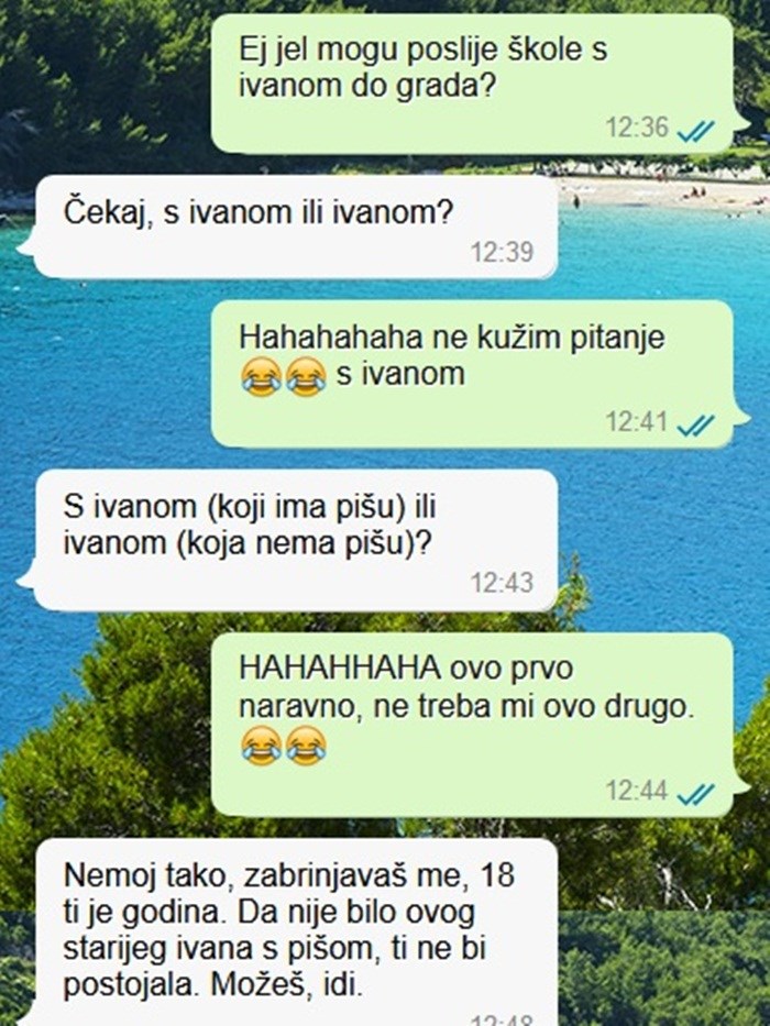 Pitala je tatu smije li se poslije škole ići družiti u gradu, no njega je nešto zabrinulo